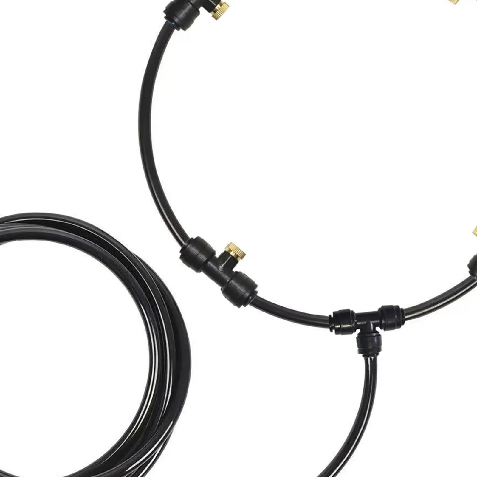 Fan Misting Cooling System with Durable Brass Nozzles Hose Set for Greenhouse Patio Outdoor Summer Use