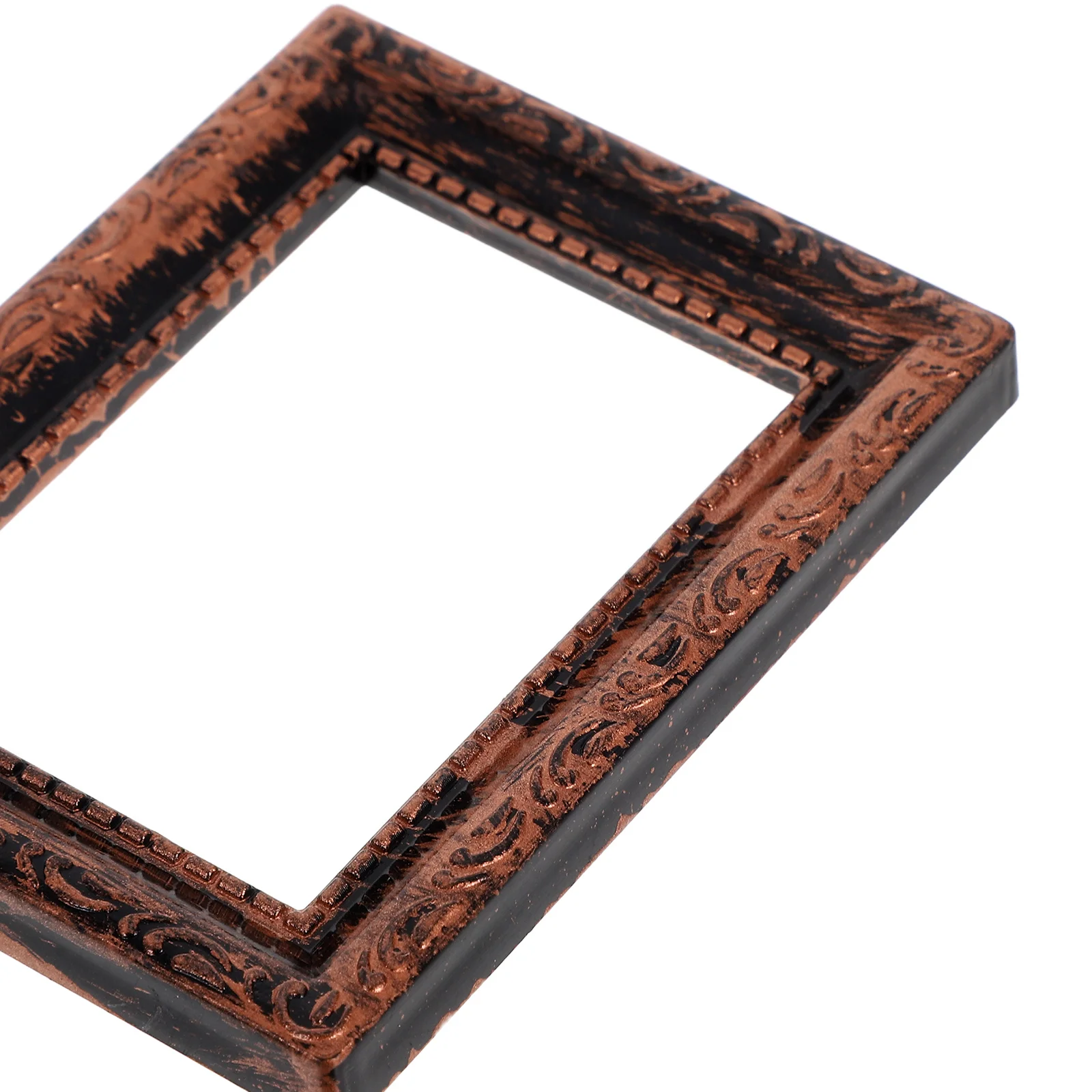 Cornici per foto in bronzo vintage in miniatura da 5 pezzi Scala 1:12 Mini accessori artigianali Decorazione per casa delle bambole Mini cornici Piccola cornice ovale