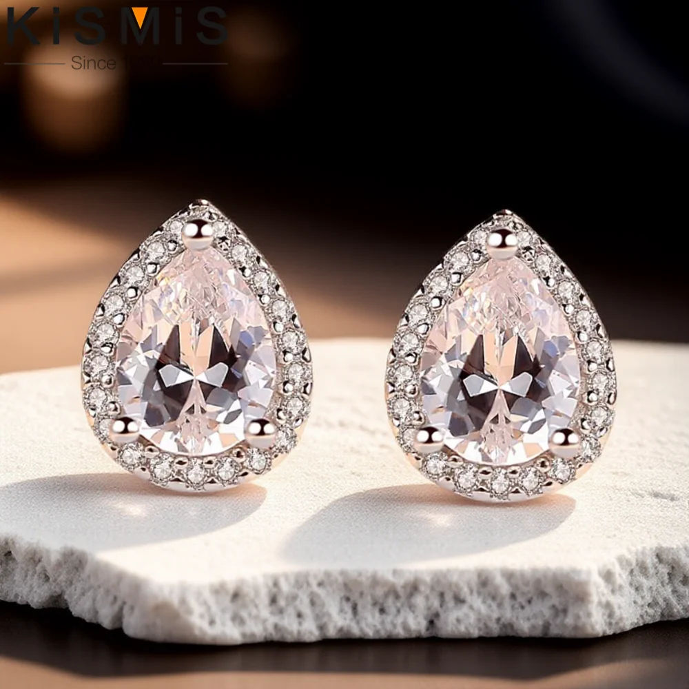 Pendientes de gota de agua para mujer, joyería elegante de circonia cúbica en forma de lágrima, accesorios de vestido de Halo brillante