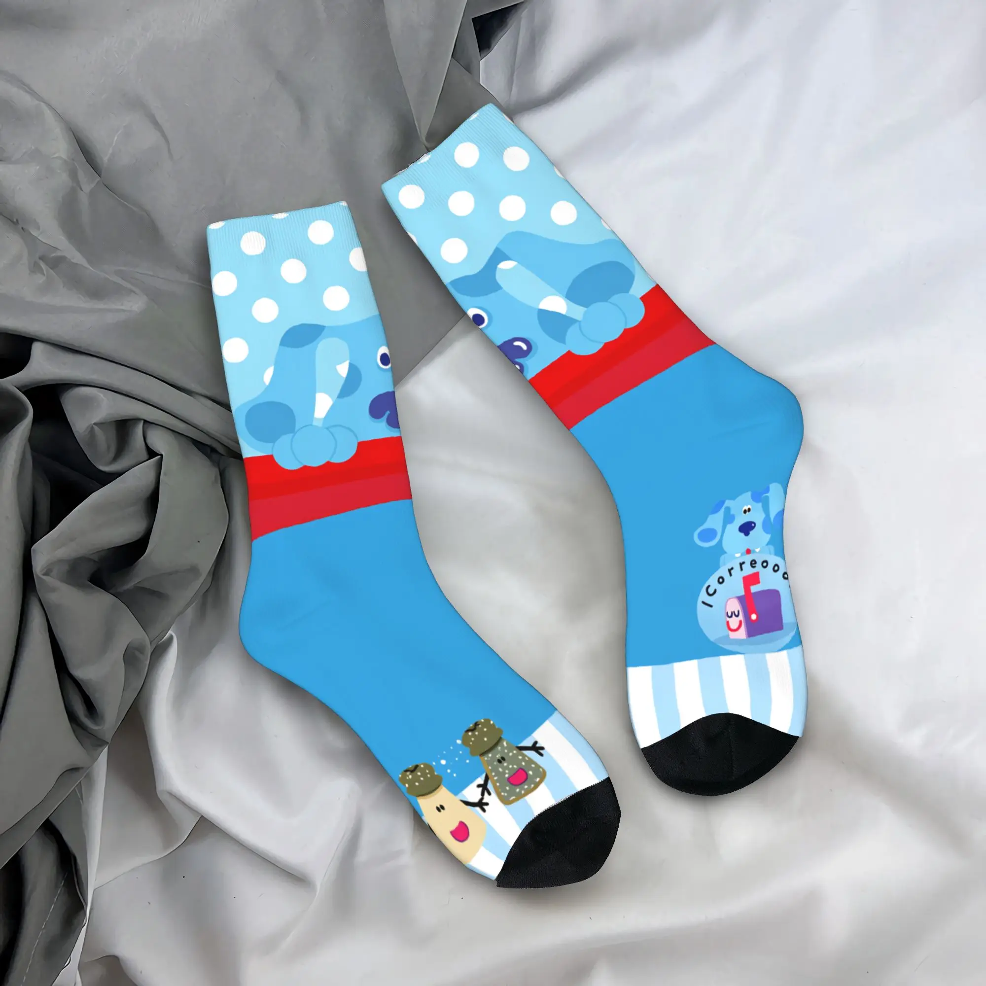 

Носки Blue's Clues Collage, мужские носки с героями мультфильмов, высококачественные носки для отдыха, осенние уличные нескользящие носки с узором, подарок