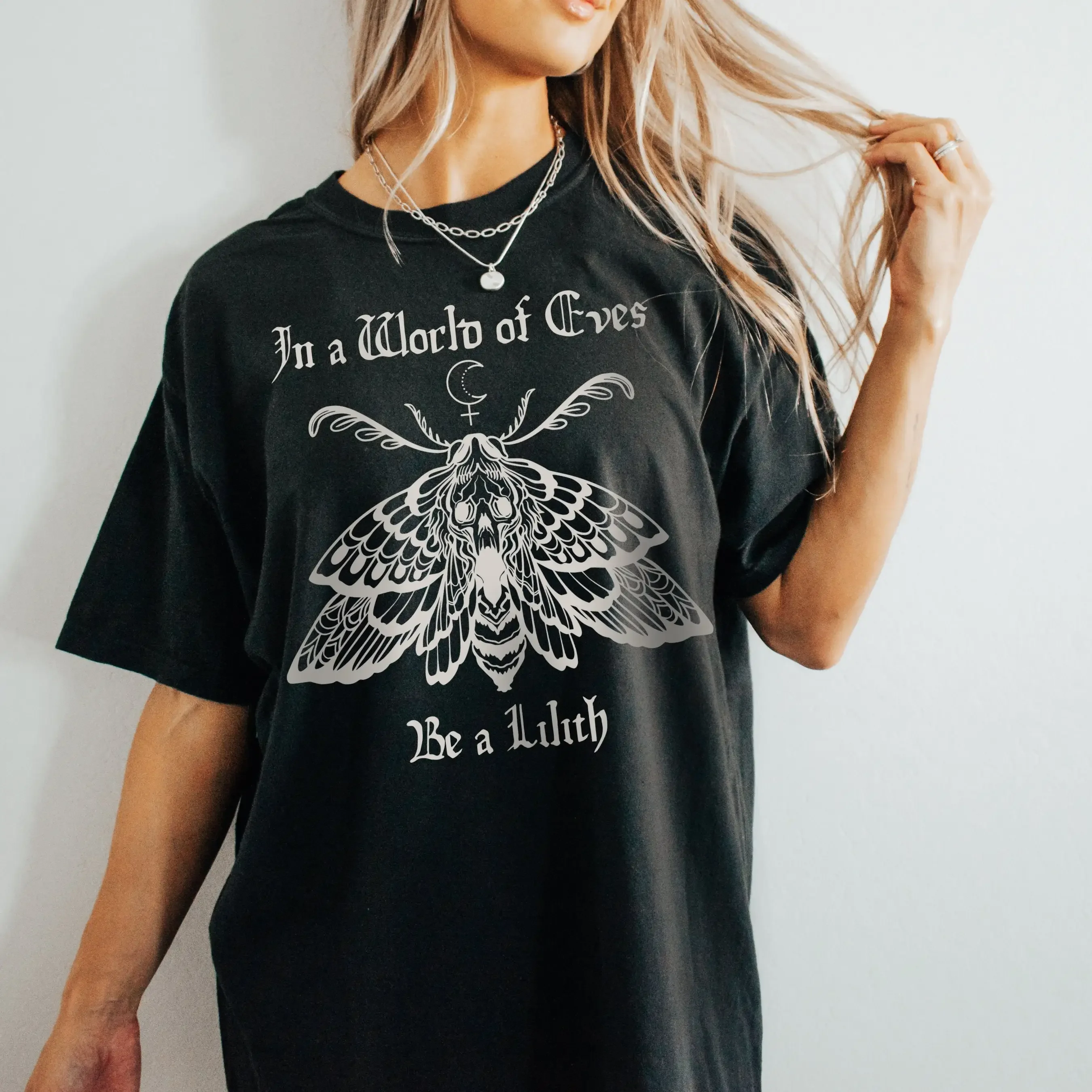 Lilith T Shirt  In A World Of Eves Be Witchy Moth Dark Academia Mythology Witch Pagan Goddess Wiccan