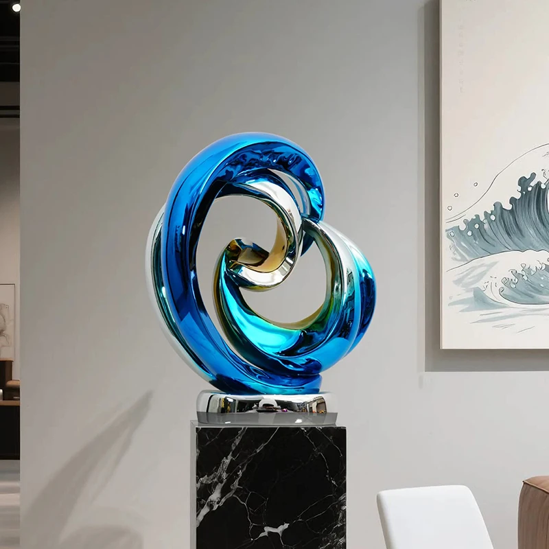 o*-Electroplating Artwork Decor,Abstract Art Sculpture,Nordic Crafts Desktop Decoration,Living Room Hotel Ornaments,Luxury Gifts