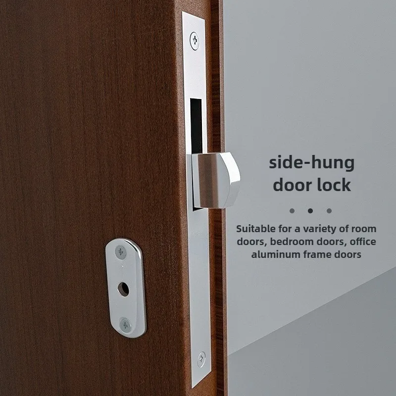 1 SET Sliding Door Hook Lock Aluminum Alloy Window Locks Anti-Theft Safety Wood Gate Floor Lock With Cross Keys for Wooden Door