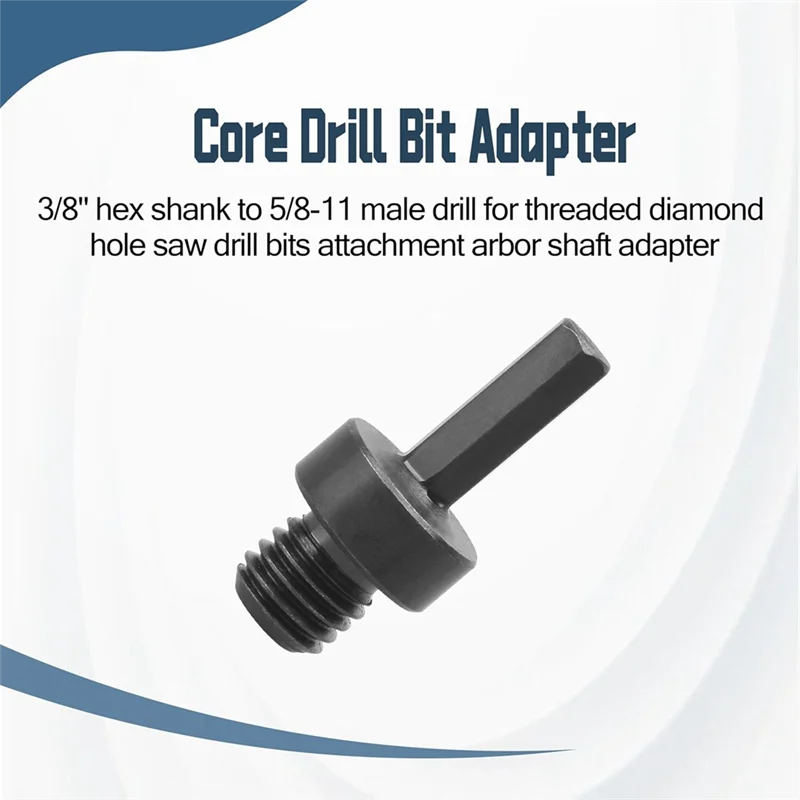 AT02-Core Drill Bit Adapter Drill Bit Adapter Core Drill Bit Adapter 5/8"-11 Hex Shank Drill Bit Adapter