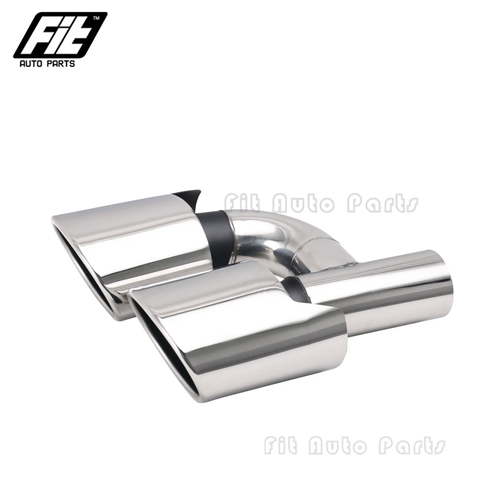

57mm Dual exhaust tip universal car Double Muffler Tail end Pipe slant Rolled exhaust pipe