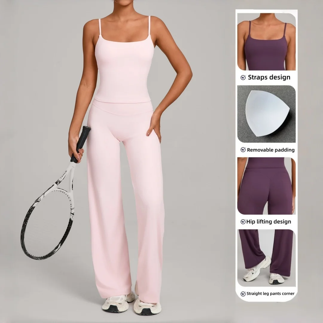 

Seamless Tight Sports Casual Yoga Set Fitness Peach Hip High Waist Shockproof Vest Outdoor Running Workout Clothes Gym Yoga Suit