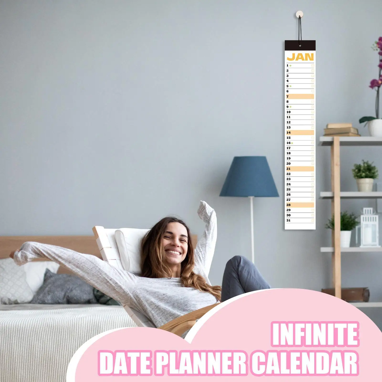 

Calendar 2026 Long Monthly Yearly Schedule Office Calendar Tear-Off Wall Planner for Planning Academic Time Management Home