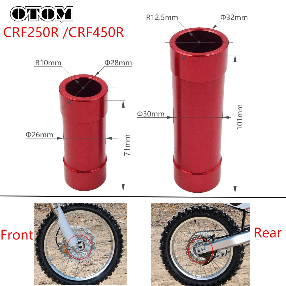 OTOM Front Rear Wheel Hub Liner Tube For HONDA CRF250R 11-17 CRF450R 11-16 Distance Collar Bearing Spacer