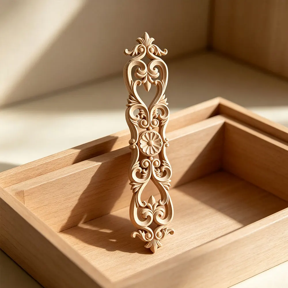 5/10PCS Vintage Unpainted Wood Carved Corner Onlay Applique Frame for Home Furniture Wall Cabinet Door Decor Crafts 48x10CM