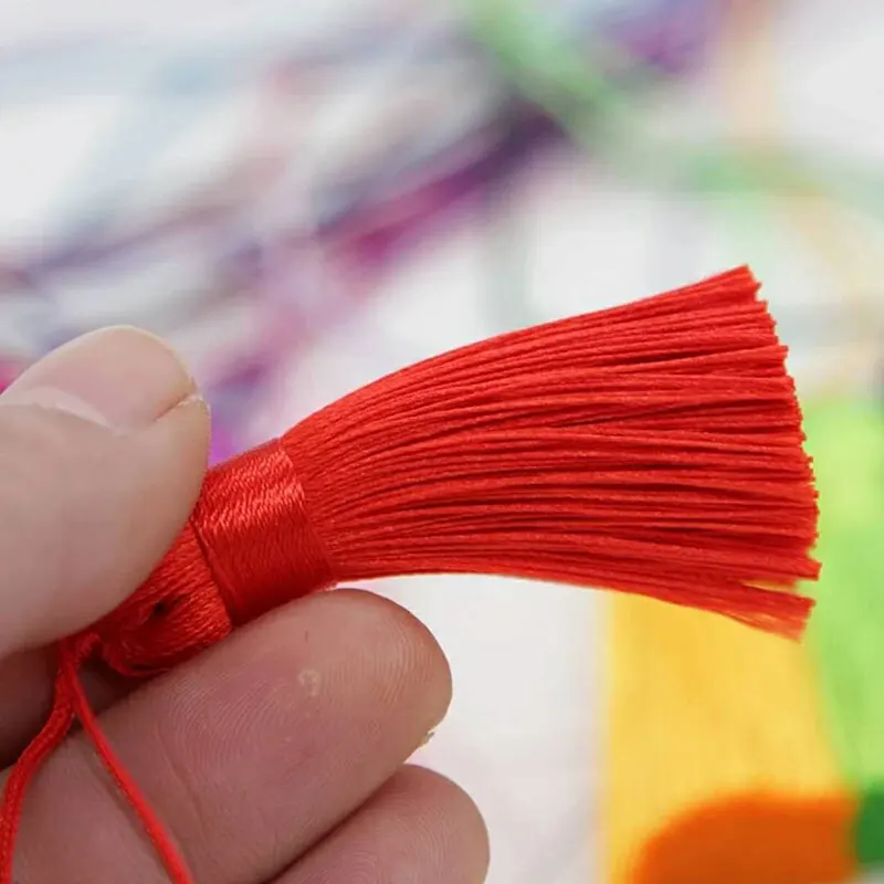 2/5/10 Stück 16cm Große Quasten, Weiche Elegante Handgefertigte Seidenquasten mit Kordelschlaufe, Chinesische Knoten-Quasten für Schmuckherstellung – Detail 5
