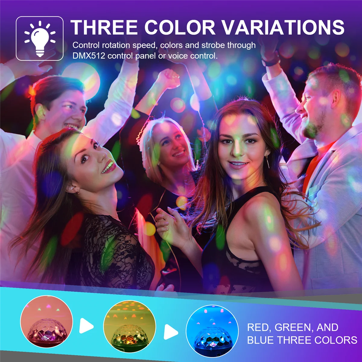RIRI LED RGB Cristal Bola Mágica Efeito Luz DMX Discoteca Dj Luz de Palco para KTV Club Pub Bar Show de Casamento ativado por voz