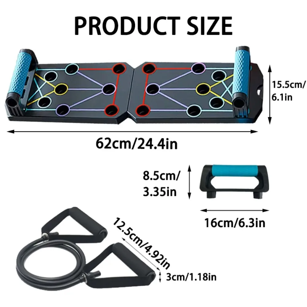 Portable Multifunctional Push-up Board Set With Handles Foldable Fitness Equipment For Chest Abdomen Arms And Back Training