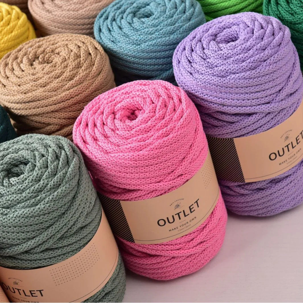 350g Pet Nest Braided Rope 5mm Thick Round Strand Cotton Rope Hand Woven Bag Storage Basket Pillow Cushion DIY Material