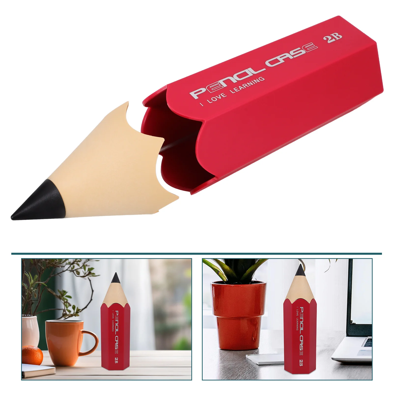 

Pencil Shape Pen Holder with Lid Creative Pencil Case for Desk Makeup Brush Organizer Office Desk Organizer Makeup Brush Holder