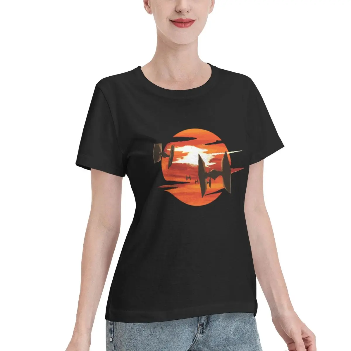 Spring Musthave Ride Of The Tie Fighters Women's T-shirt Vintage Wear Wear Resistant Top