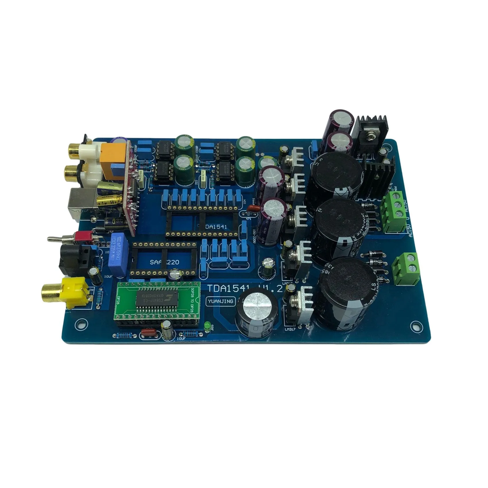 A62T-CYJ-TDA1541 Optical Fiber Coaxial Decoder Board (Including USB, Excluding TDA1541 and SAA7220 IC)