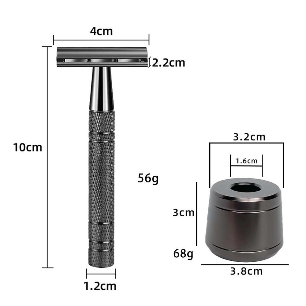 Whityle Safety Razor For Men With Stand Base 5 Platinum Coating Blade Classical Double Edge Shaver Holder Stand Male Skin Care