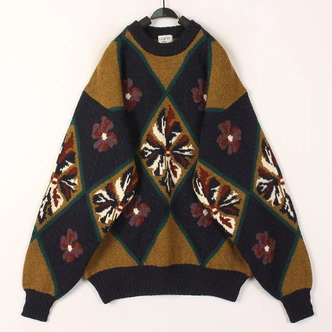 

Sweet Ethnic Style Hooked Flower Woolen Sweater Coat Loose Fit round Neck Long Sleeve Winter Fashion for Women Online Exclusive