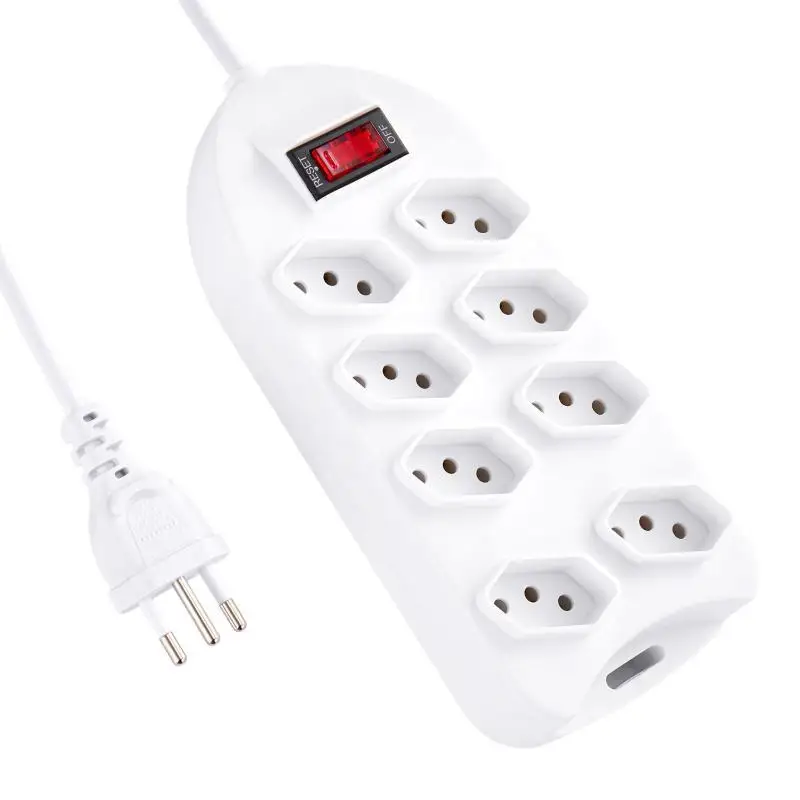 3 Outlet Type L Power Strip Fireproof ABS Shell 250V 10A Rating Perfect For Home Office Travel Daily Use