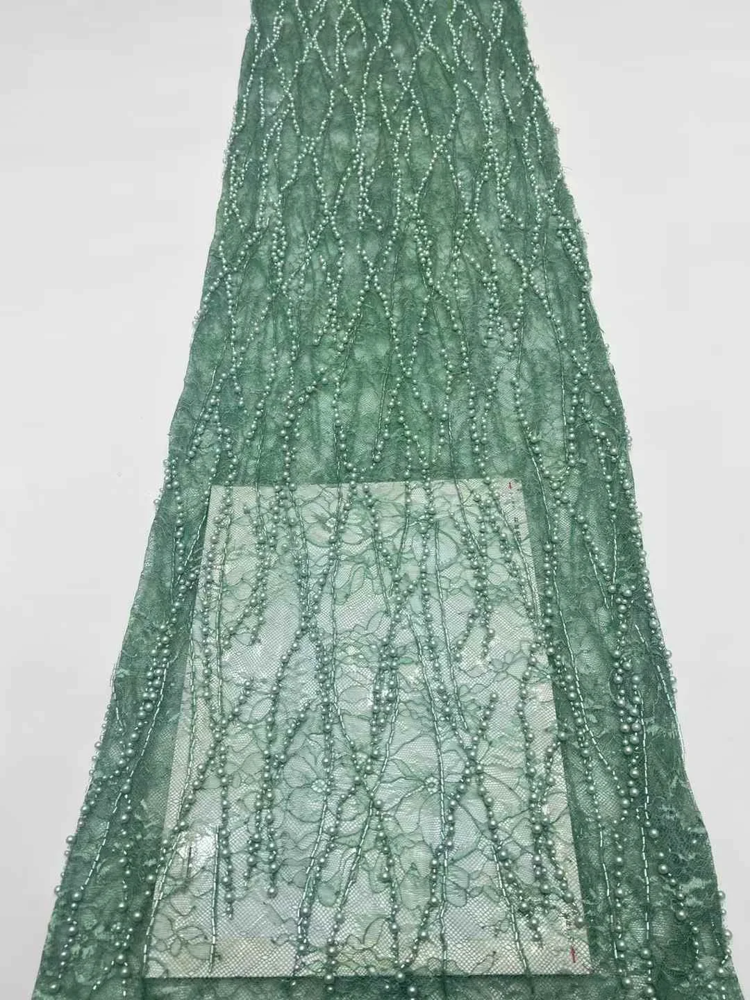 럭셔리 비즈 튜브 자수 아프리카 레이스 원단 프랑스 스팽글 튤 원단 나이지리아 웨딩 파티용