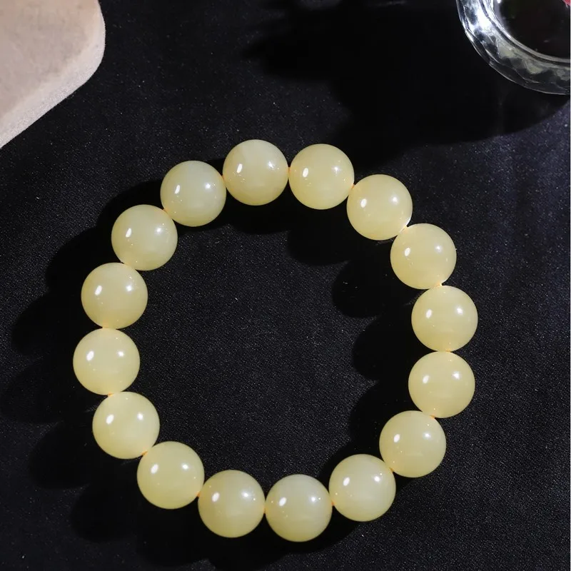 Hetian Sugar Jade Bracelet Made From Qemuo Material, Translucent, Fine Texture, Thick And Lustrous