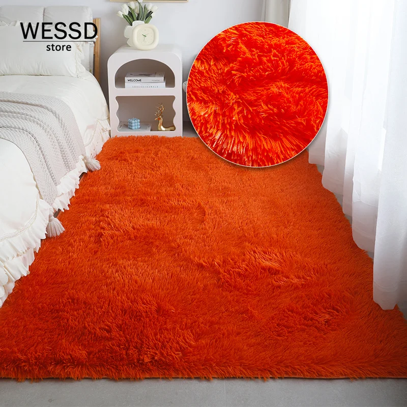 Plush Fluffy Rug Child Bedroom Rug Multicolor Shaggy Living Room Carpet Sofa Coffee Table Rug Large Nordic Style Decoration