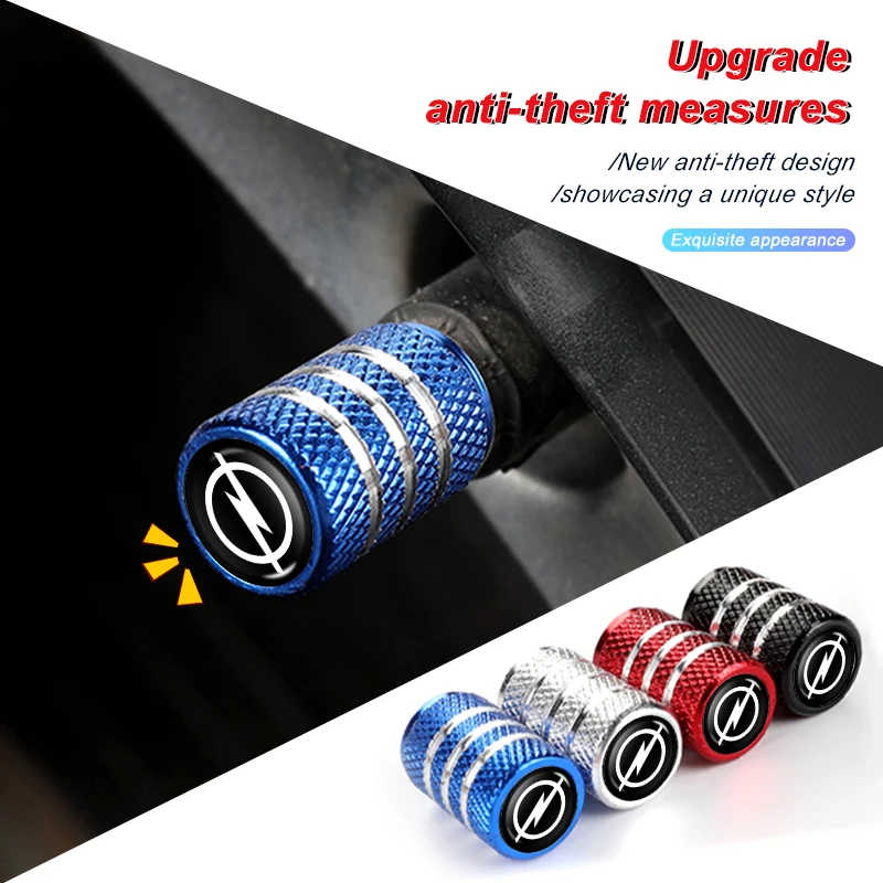 Bouchons de Valve de tige de pneu de voiture, 4 pièces, bouchons anti-poussière, accessoires pour Opel Zafira Meriva Mokka Vivaro Vectra Antara Ampera