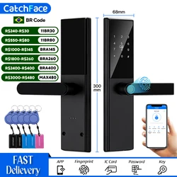 Brasile ttlock app impressão digital fechadura da porta código cartão chave fechadura da porta inteligente segurança fechadura eletrônica digital para casa/apartamento