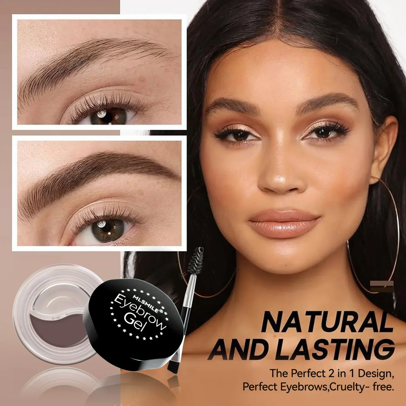 Crème pour sourcils, Gel de tatouage coloré et lisse, Eyeliner imperméable longue durée, cosmétiques pour sourcils avec brosse à sourcils
