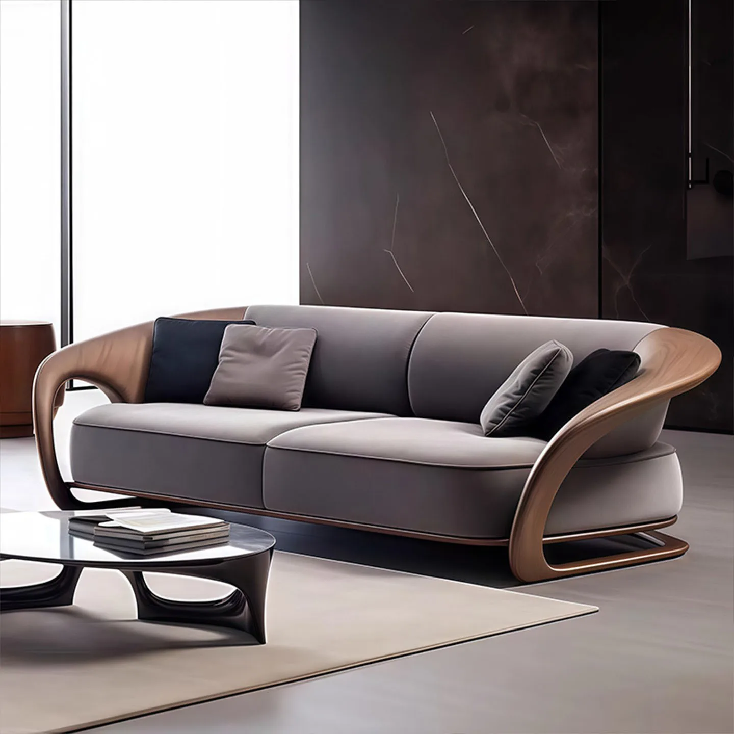 North American black walnut new Chinese solid wood sofa log furniture simple living room home streamer sofa
