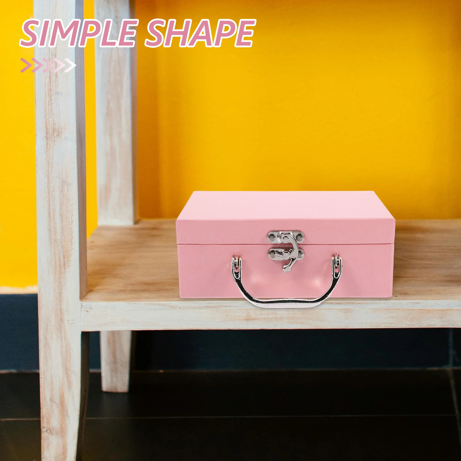 

1pc Paper Storage Small Thickened Suitcase With Handle For Stationery Desktop Organizer Sundries Empty Box Multipurpose Carry