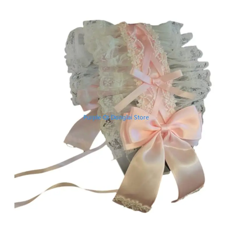 L21E 弓レースヘッドドレスロリータフリルレースヘッドバンドヘッドドレスフレンチメイドヘッドドレス