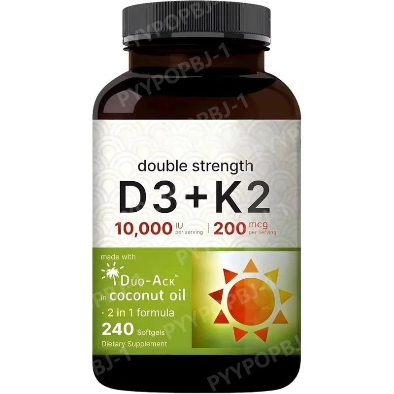 

Vitamin Double Strength D3 K2 240 Softgels Vitamin D 200mcg K2 Bone Strength Immune Function