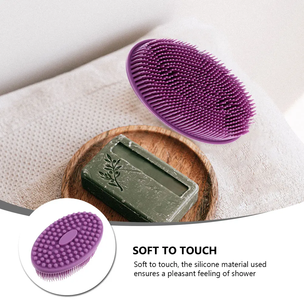 

Silicone Bath Brush Gentle Scrubber for Infants Family Exfoliation Travel Shower Brush