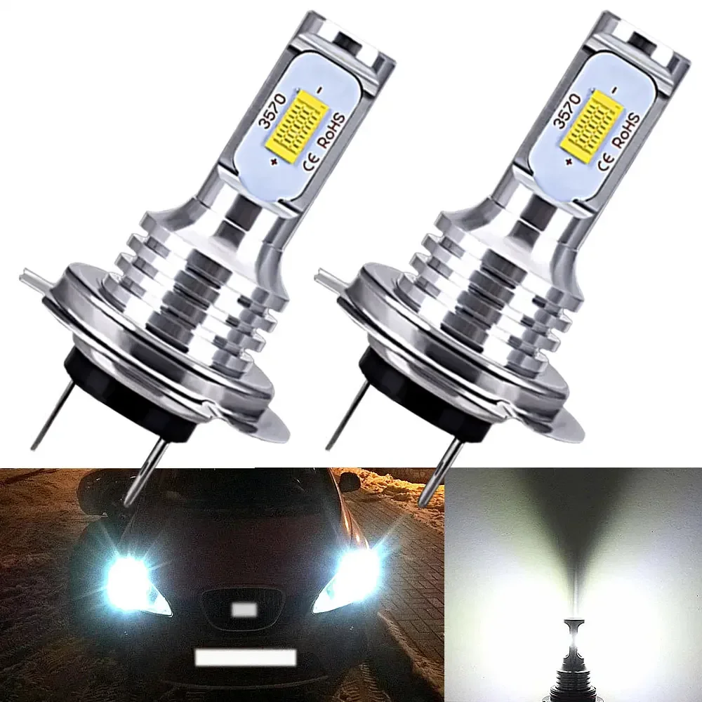 1pcs H7 LED 80W 3570 Headlight Bulb Beam Kit 12V Super Bright Car Light Headlamp CSP Conversion Globes Bulbs 6500k Signal Lights