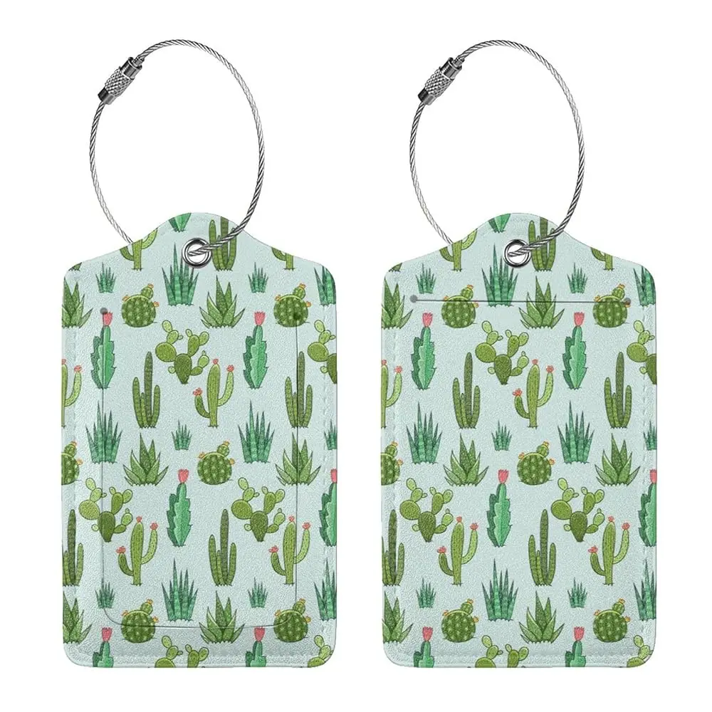 

Free Shipping2 Pcs Cactus Plant Luggage Tags for Suitcase, Tropical Cactus Travel Gifts for Privacy Cover ID Label with Stainles