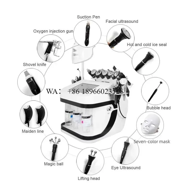 WMWMNU New Design 10 in 1 Hydrodermabrasion Facial Diamond Peel Small Bubble Oxygen Spray for Deep Cleansing Face