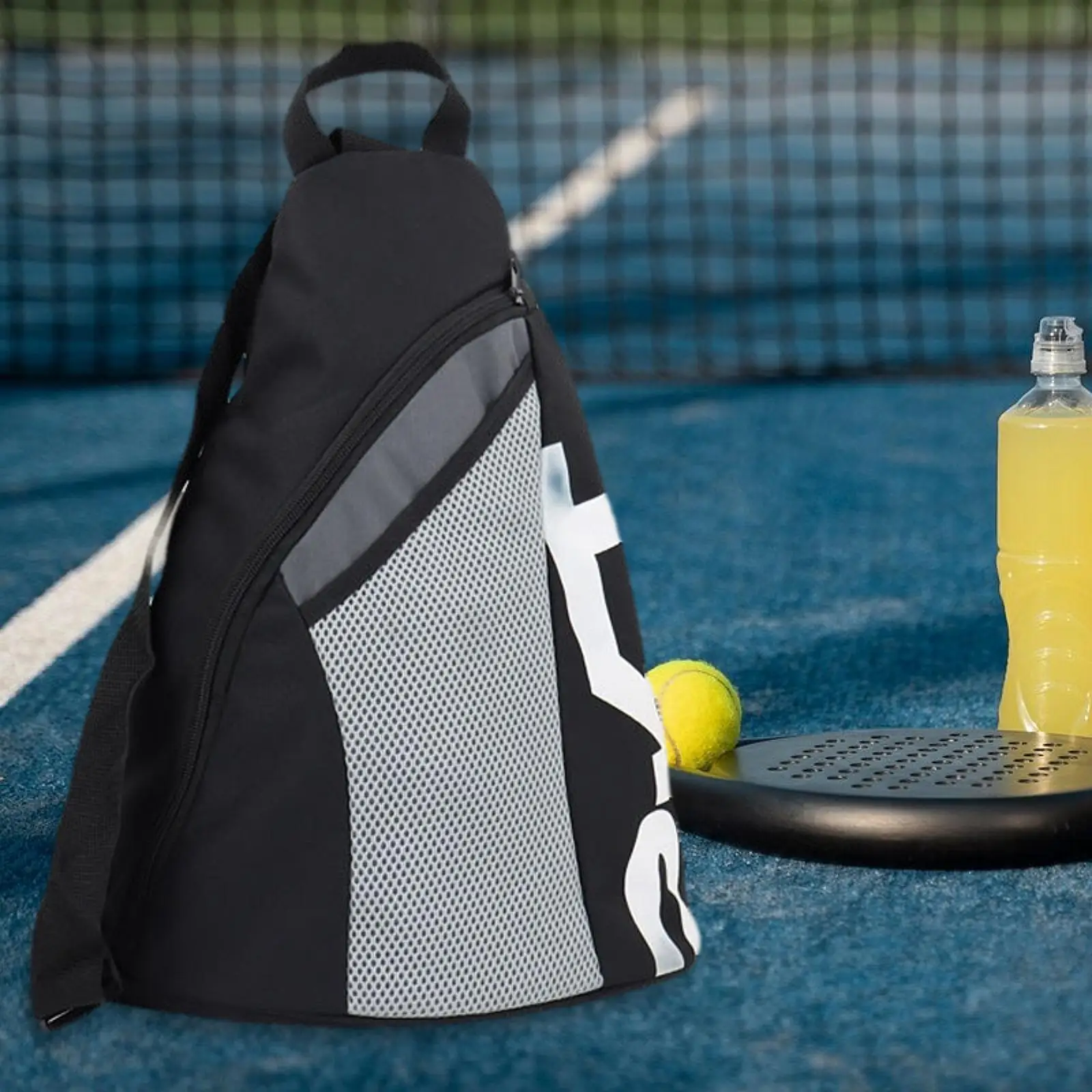 

Crossbody Bag for Women Men Portable Crossbody Backpack Zipper Closure Sports Backpack Racquet Bag Pickleball Bag Shoulder Bag