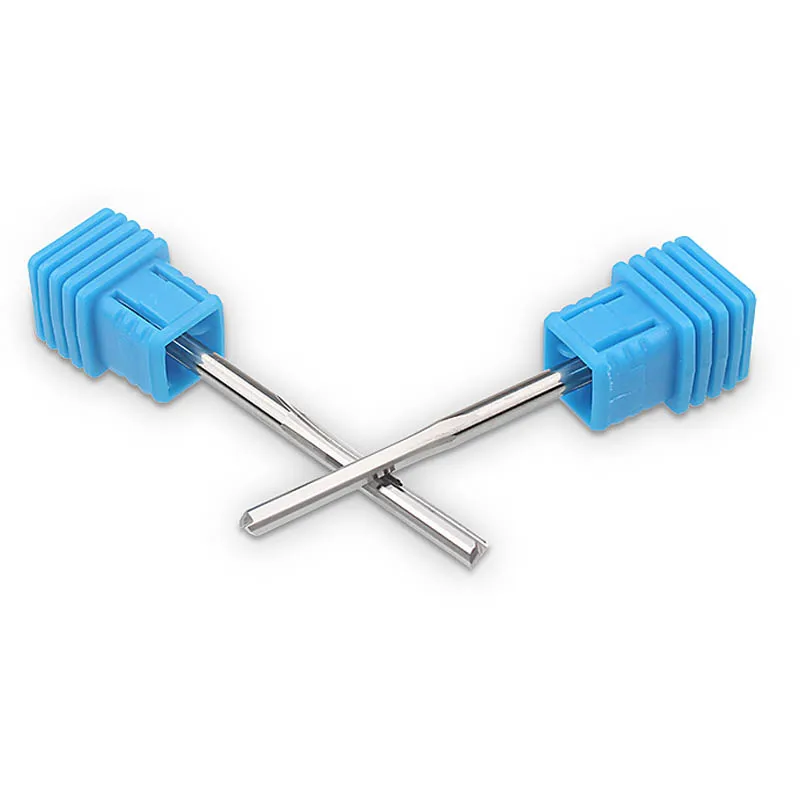 Vsharp Tungsten Carbide 3.175 4 6 8 10mm Shank 2 Flutes Straight End Mill CNC Milling Cutter Hard Wood MDF Engraving Router Bit