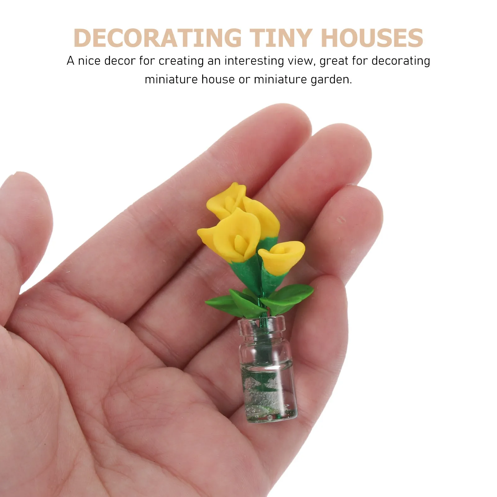 

Miniature Lily Bonsai Tiny Potted Flower Plant Chic Colors Realistic Surface Smooth Mini House Accessories Miniature