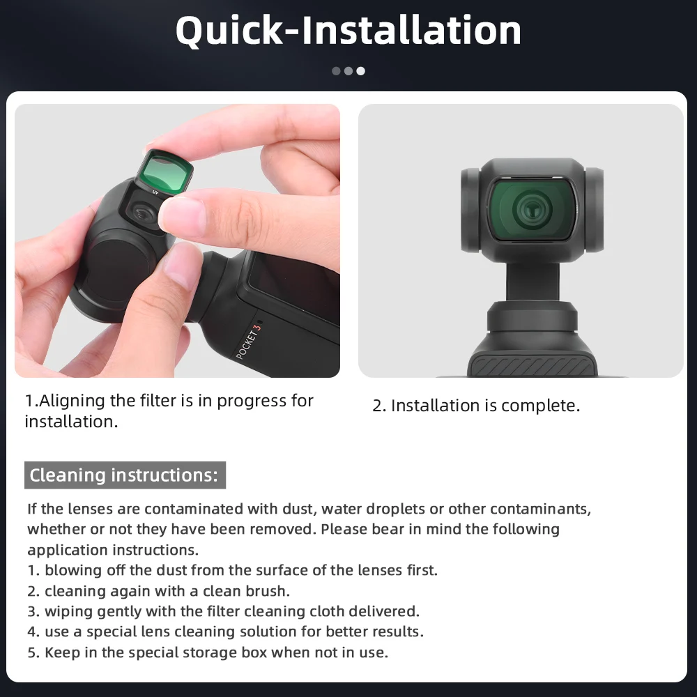 Коллекция аксессуаров для DJI Osmo Pocket 3, набор фильтров UV CPL ND/футляр для хранения фильтров/защитный силиконовый чехол для DJI Pocket 3