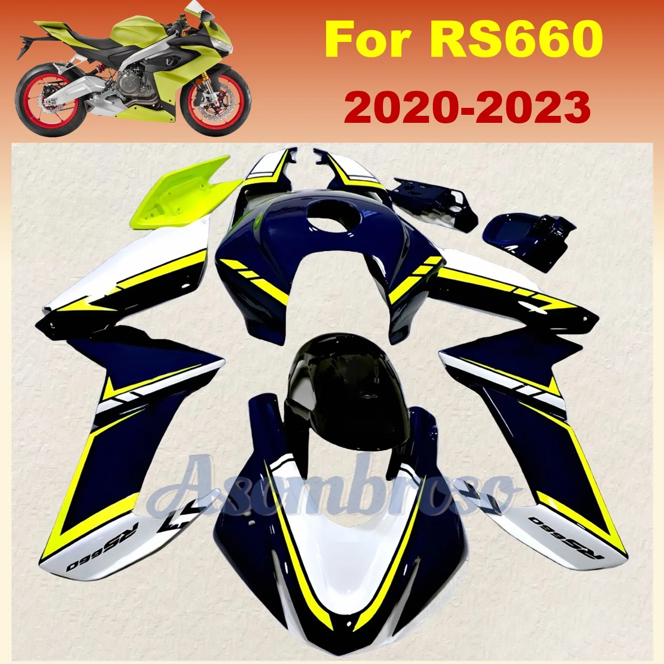 Moto Accessories New Fairings For Aprilia RS 660 2020 2023 2022 RS660 Injection Bodywork fairing kit black yellow