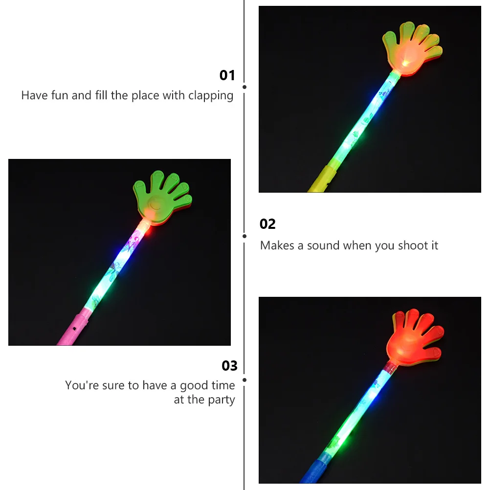 

5pcs Luminous Hand Plastic Palms Party Concert Cheering Props -Finger Clapper Kids Noisemaker For
