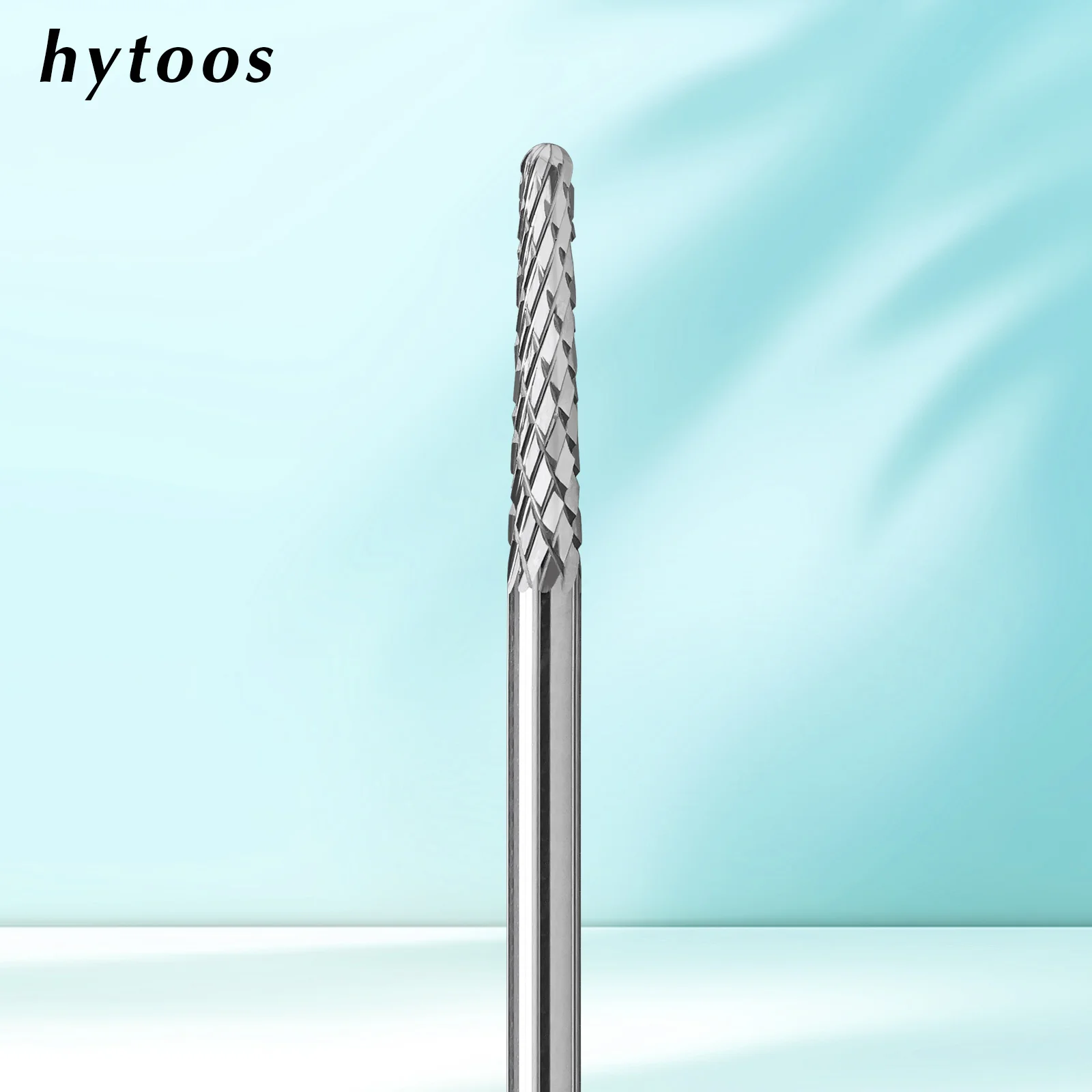 HYTOOS Tungsten Carbide Nail Drill Bit 2.3x14.5mm Long Tapered Cone for Nail Prep Cuticle Cleaning Tip Smoothing Gel E File