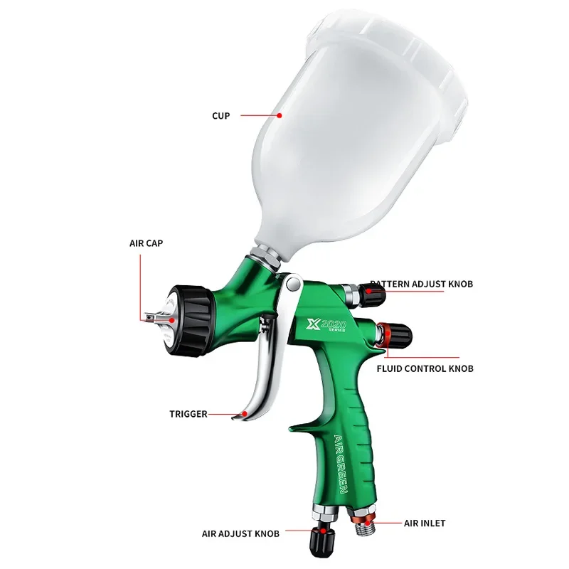 High quality HVLP Air Spray Gun X-2020 Car Painting gun1.3mm Steel Nozzle Paint spray gun for cars Spraying Automotive Tools