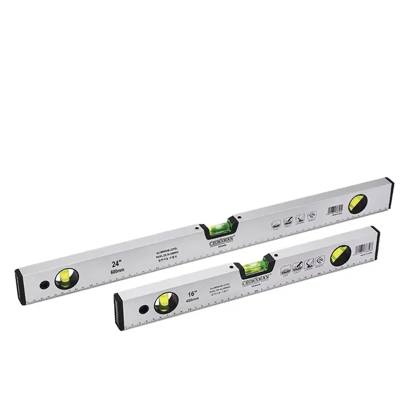 Crownman Aluminium Alloy Spirit Level 300mm/400mm/600mm/800mm/1000mm with 1mm/M Precision for Measuring Use