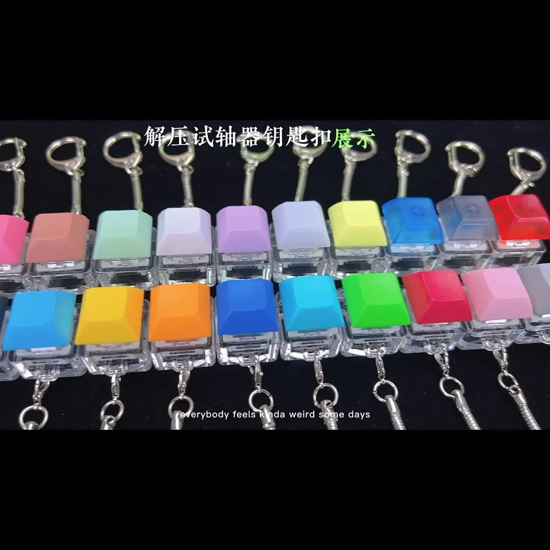 button keychain Decompression Keychain Mechanical Keyboard Button Keyring Fingertip Key Cap Pendant Antistress Toy