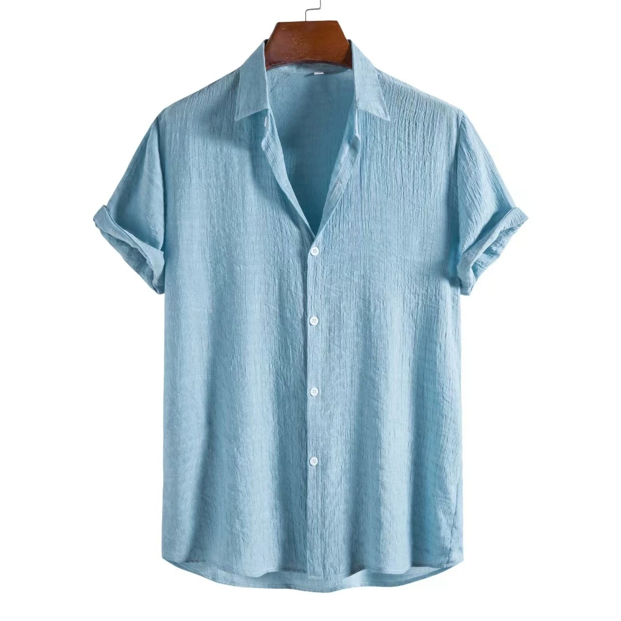 Men's Cotton Linen Short Sleeve Shirt 5