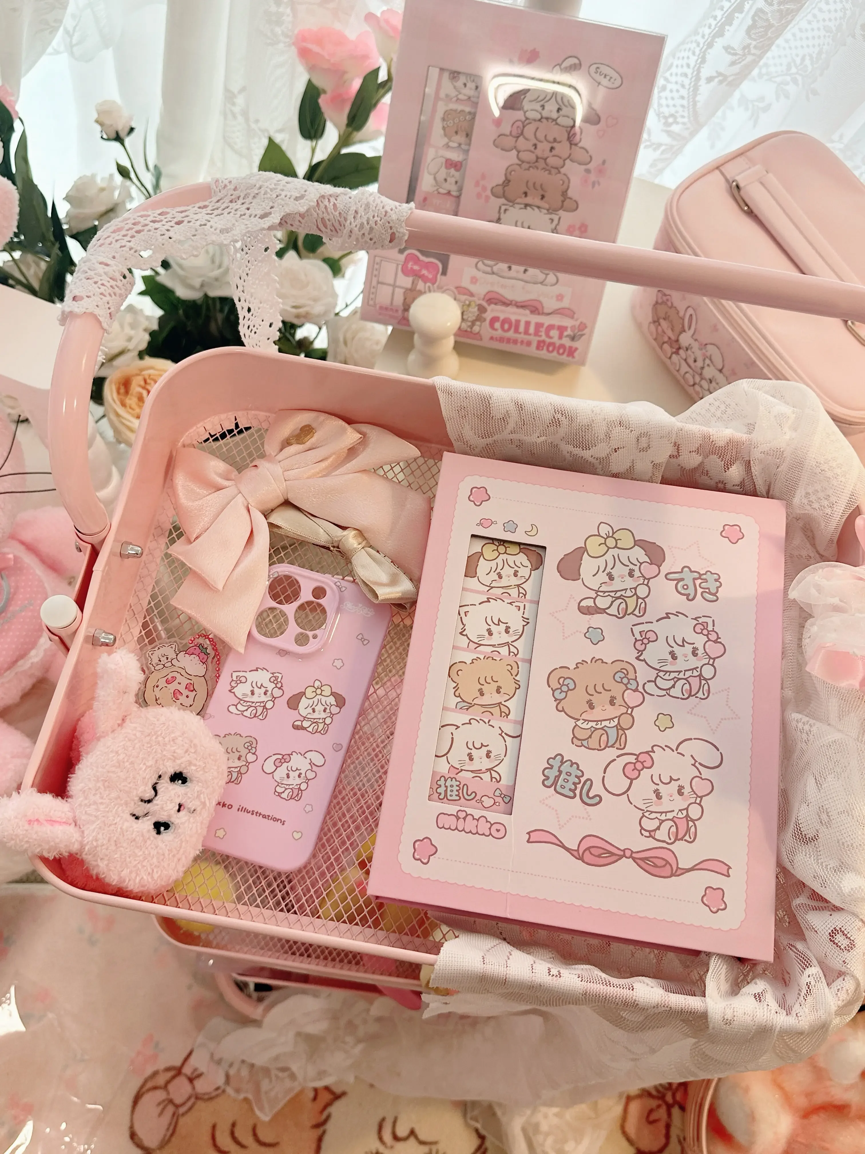 Cute Cartoon Photocard Binder A5 4Grid Photo Collection Book Idol Photo Album Star Chasing Card Storage Gift with 10pages