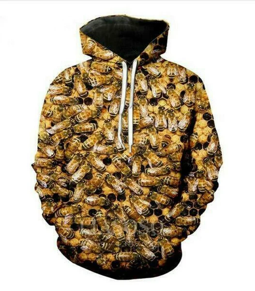 New Fashion Men/Womens Funny Bees 3D Print Sweatshirt Hoodies Pullovers